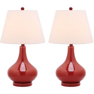 Safavieh Amy Gourd Glass 1 light Red Table Lamps (Set of 2)   15000026