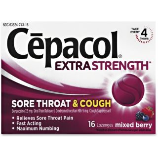 Cepacol Sore Throat and Cough Mixed Berry Lozenges (Pack of 16