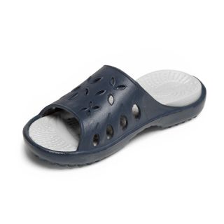 NothinZ Womens Caribbean Slip On Sandal   Navy Blue/Gray