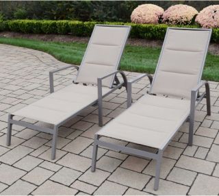 Oakland Living Padded Sling Aluminum Patio Chaise Lounge   Outdoor Chaise Lounges