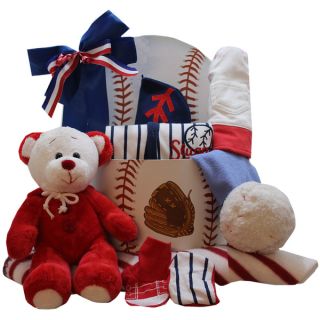 American All Star New Baby Boy Gift Basket with Teddy Bear   18326787