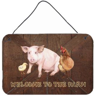 Welcome to the Farm with the Pig and Chicken Hanging Painting Print