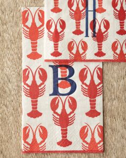 Caspari Lobster Cocktail Napkins & Guest Towels