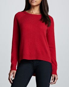 360Sweater Ruby Pleat Back Sweater, Wine