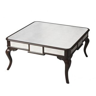 Mirrored Mahogany Finish Cocktail Table   Shopping   The
