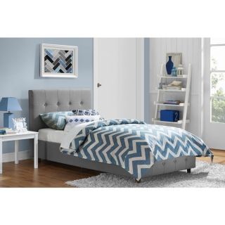 DHP Rose Grey Linen Upholstered Twin Bed   16924927  