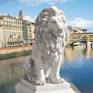 Design Toscano Lion of Florence Sentinel Statue   Garden Statues