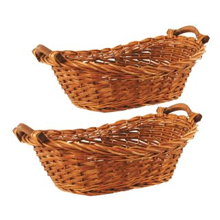 Wald Imports 16.5 inch Oval Willow Basket (Set of 2)  