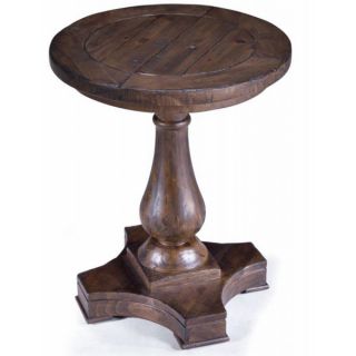 Densbury Pine Wood Round Accent End Table