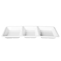 Royal White Collection Rectangular 3 section Compartment Tray