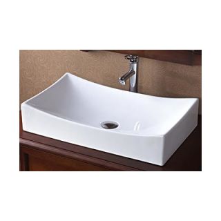 Ronbow Rectangle Ceramic Vessel Bathroom Sink in White