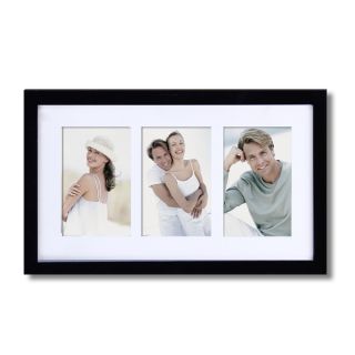 Adeco 2 opening Black Matted Wooden Wall Collage Photo Frame