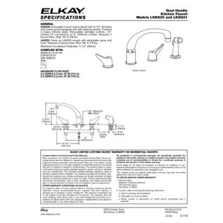 Elkay Deluxe Double Handle Widespread Kitchen Faucet with Side Spray