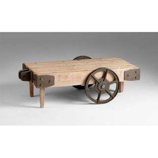 Cyan Design Wilcox Cart Table in Raw Iron and Natural Wood