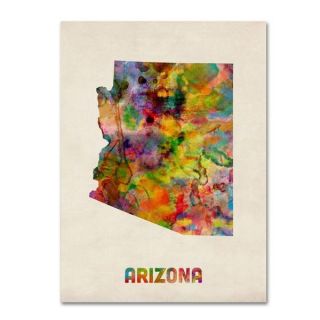 Naxart Arizona Watercolor Map Canvas Art