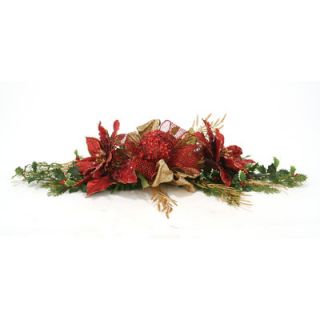 Distinctive Designs Holiday Sparkle Jeweled Poinsettia Mantel or Table