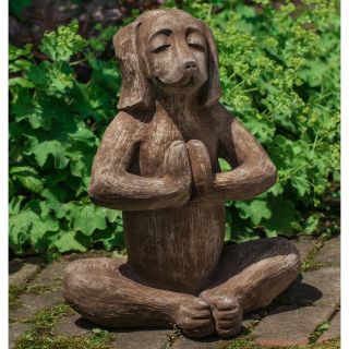 Campania International Yoga Dog Cast Stone Garden Statue   Garden Statues