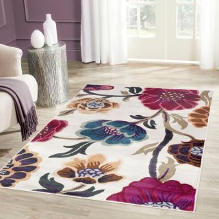 Modern Transitional Leaves Cream Indoor Area Rug (710 x 102)