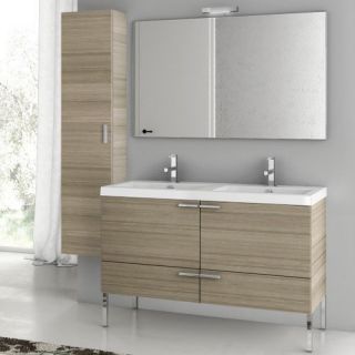 ACF by Nameeks ACF ANS29 LC New Space 47 in. Double Bathroom Vanity Set   Larch Canapa   Bathroom Vanities