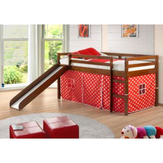Donco Kids Tent Twin Loft Bed with Slide
