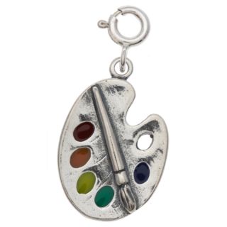 Sterling Silver Enameled Painters Palette Charm   Shopping