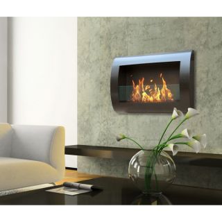 Anywhere Black Indoor Wall Mount Fireplace   14844768  