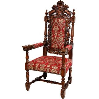 Oriental Furniture Queen Anne Parlor Fabric Arm Chair