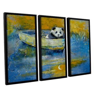 ArtWall Panda Sailor by Michael Creese 3 Piece Floater Framed Painting