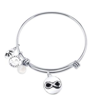 Shine Stainless Steel Expandable Friends Forever Bangle   16815091