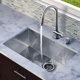 Vigo 30 x 19 Zero Radius Single Bowl Kitchen Sink with Pull Out