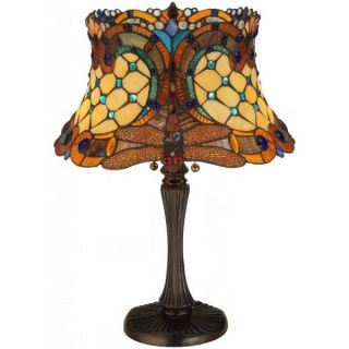 Tiffany style Hanging Head 2 light Dragonfly Table Lamp   16715186
