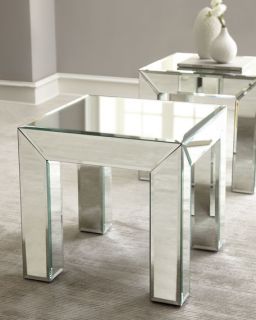 Toshie Mirrored End Table