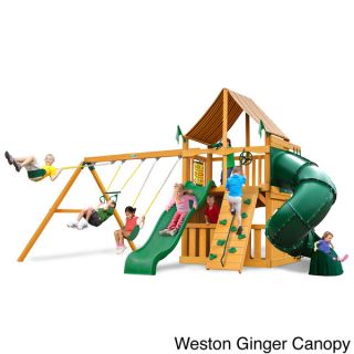 Gorilla Playsets Mountaineer Clubhouse Deluxe Swing Set and Amber