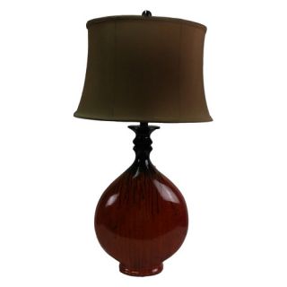 Gloss Drip Ceramic 30 H Table Lamp with Oval Shade by Jenkins Lamp