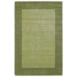 Borders Hand Tufted Green Wool Rug (50 x 79)
