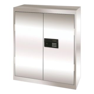 Edsal Stainless Steel Electronic Lock Counter Height Storage Cabinet   Cabinets