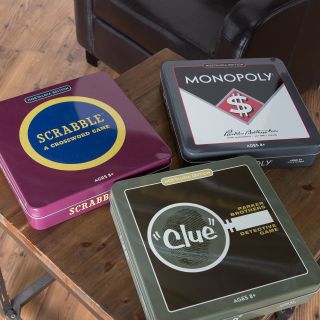 Scrabble / Monopoly / Clue Nostalgia Tin Combo