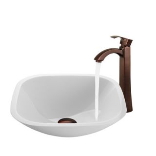 Stone Glass Vessel Bathroom Sink with Faucet by Vigo