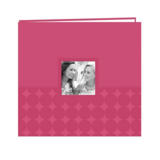 Pioneer Postbound Circles Embossed Pink Leatherette Memory Book (12x12