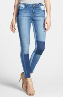 kensie Ankle Biter Colorblock Skinny Jeans (Vintage Twister)