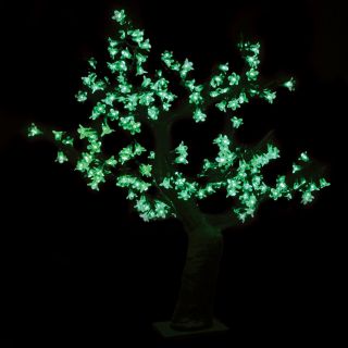 2.5 ft. Pre lit LED Cherry Blossom Tree   Green   Christmas Trees