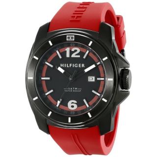 Tommy Hilfiger Mens 1791112 Red Rubber Quartz Watch