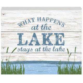 Prinz Lake Side What Happens At The Lake Box Textual Art Plaque