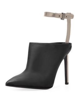 Vince Armon Ankle Strap Mule, Black/Woodsmoke