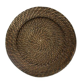 Charge it by Jay Brick Brown Rattan Charger Plates   Bowls & Trays