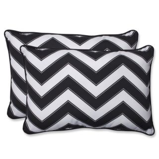 Pillow Perfect Outdoor Chevron Black/White Rectangular Throw Pillow