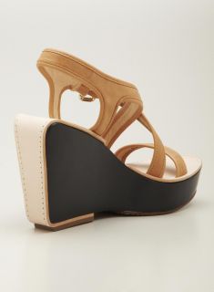 Diane Von Furstenberg Olympus High Wedge Leather Sandal