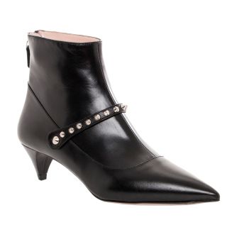 Miu Miu Womens Black Leather Studded Ankle Boots   Shopping