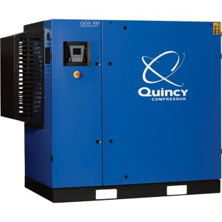 Quincy QGS Rotary Screw Air Compressor — 100 HP, 460 Volt, 3 Phase, 434 CFM, No Tank, Model# 8158051295  50 CFM   Above Air Compressors
