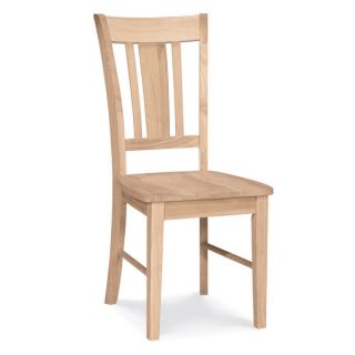 Unfinished Solid Parawood San Remo Slat Back Dining Chair (Set of 2)
